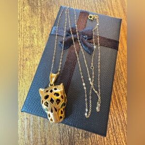 18k SAUI Gold LIGHT WEIGHT HOLLOW(dainty)TAUCOCHAIN Panther Neckl 18” 2.1 grams